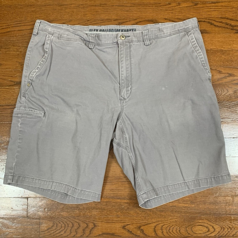 Duluth Trading Flex Ballroom Khakis Men 42 Gray Cargo Relaxed Fit Spot*